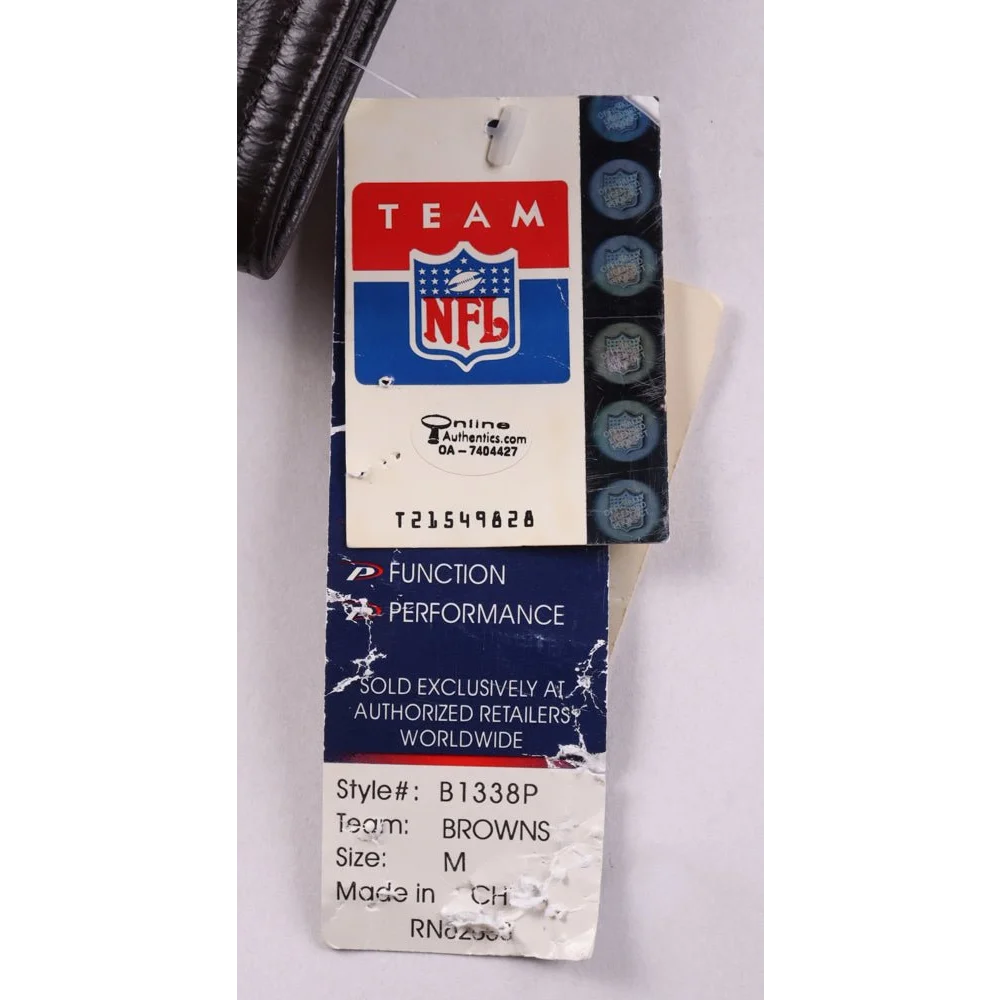 Jim Brown signed Cleveland Browns leather jacket with NFL team apparel tag and JSA COA