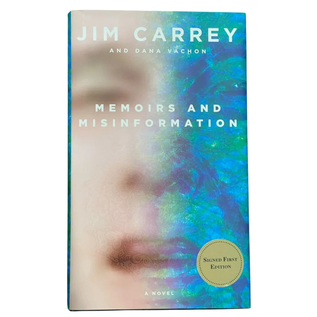 Jim Carrey signed first edition Memoirs and Misinformation with Dana Vachon special drawing