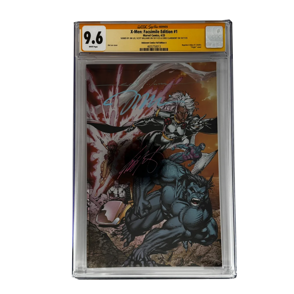 Jim Lee signed X-Men facsimile edition #1 CGC 9.6 slab with Storm and Beast art