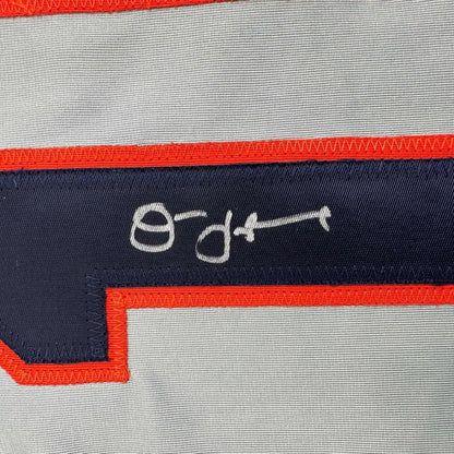 Framed Jim Leyland signed gray orange Detroit Tigers jersey