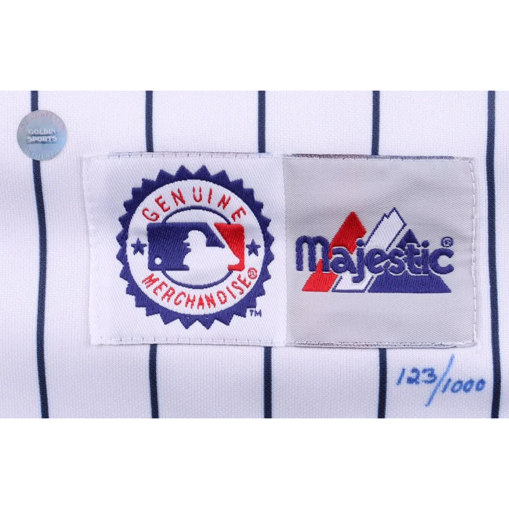 Jim Leyritz Yankees jersey with authenticity tags celebrating his 20th century home run