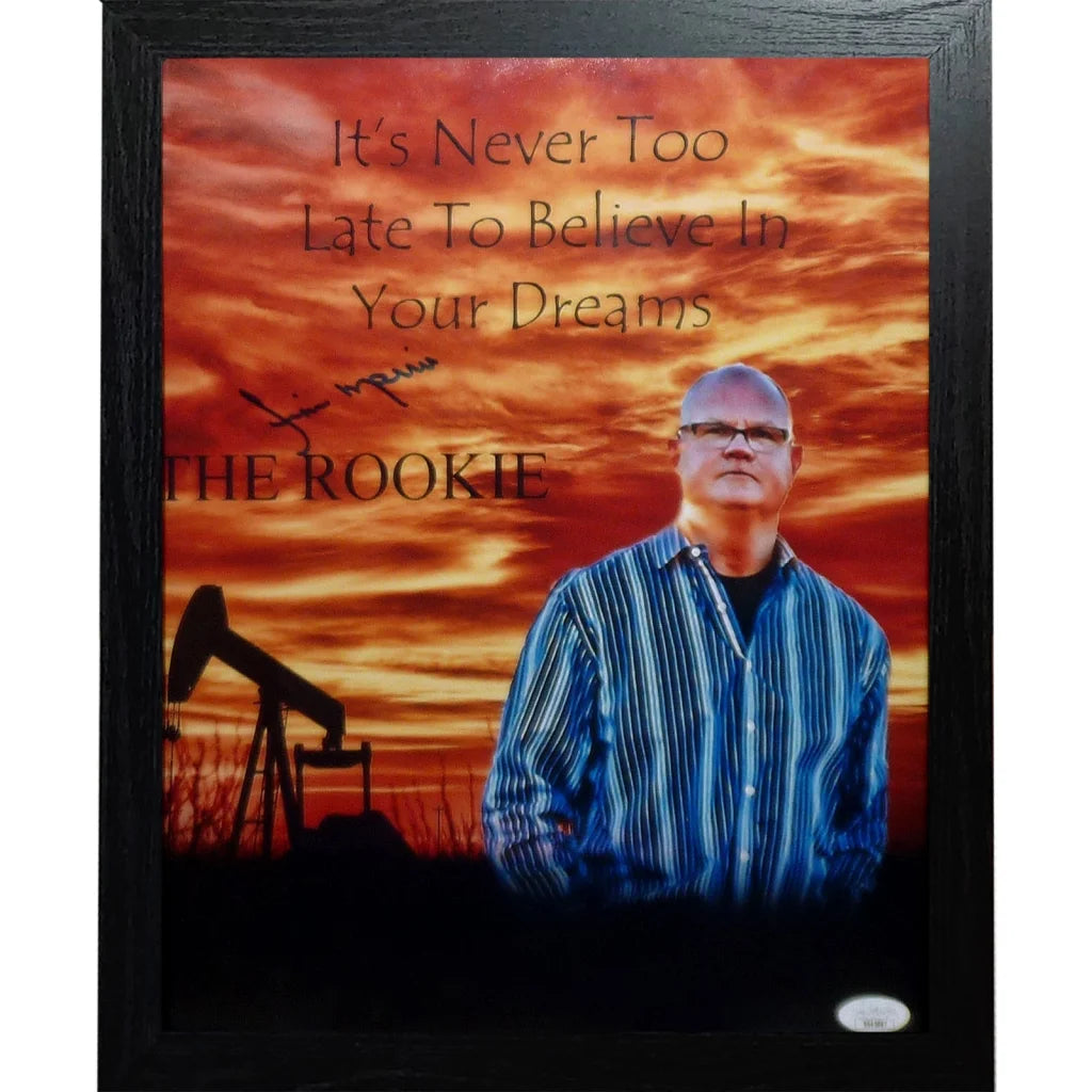 Jim Morris autographed 11x14 collage framed The Rookie photo