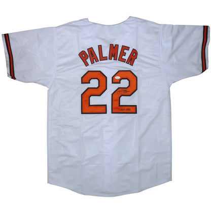 Jim Palmer autographed Baltimore Orioles white #22 jersey with Palmer 22