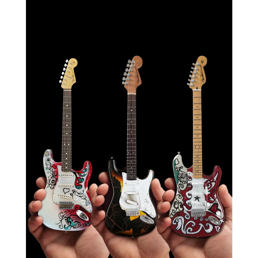 Jimi Hendrix mini guitar from Axe Heaven, colorful Fender-inspired wood set