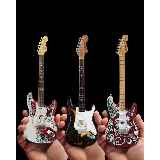Jimi Hendrix mini guitar from Axe Heaven, colorful Fender-inspired wood set