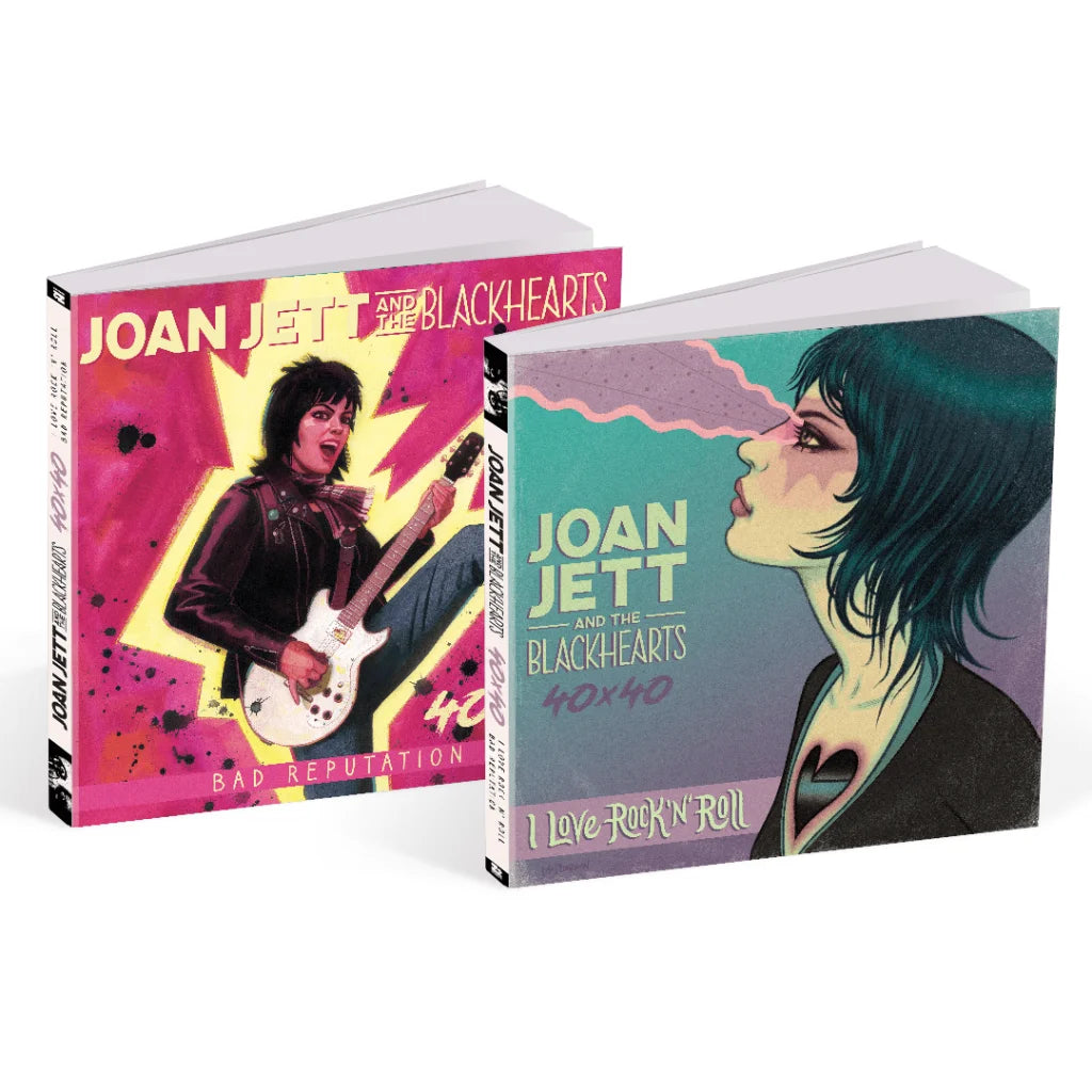 Two Joan Jett and the Blackhearts 40x40 albums from Bad Reputation and Love Rock n Roll collection