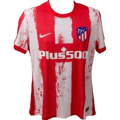 Joao Felix signed Atletico Madrid jersey with red and white distressed stripes for collectors