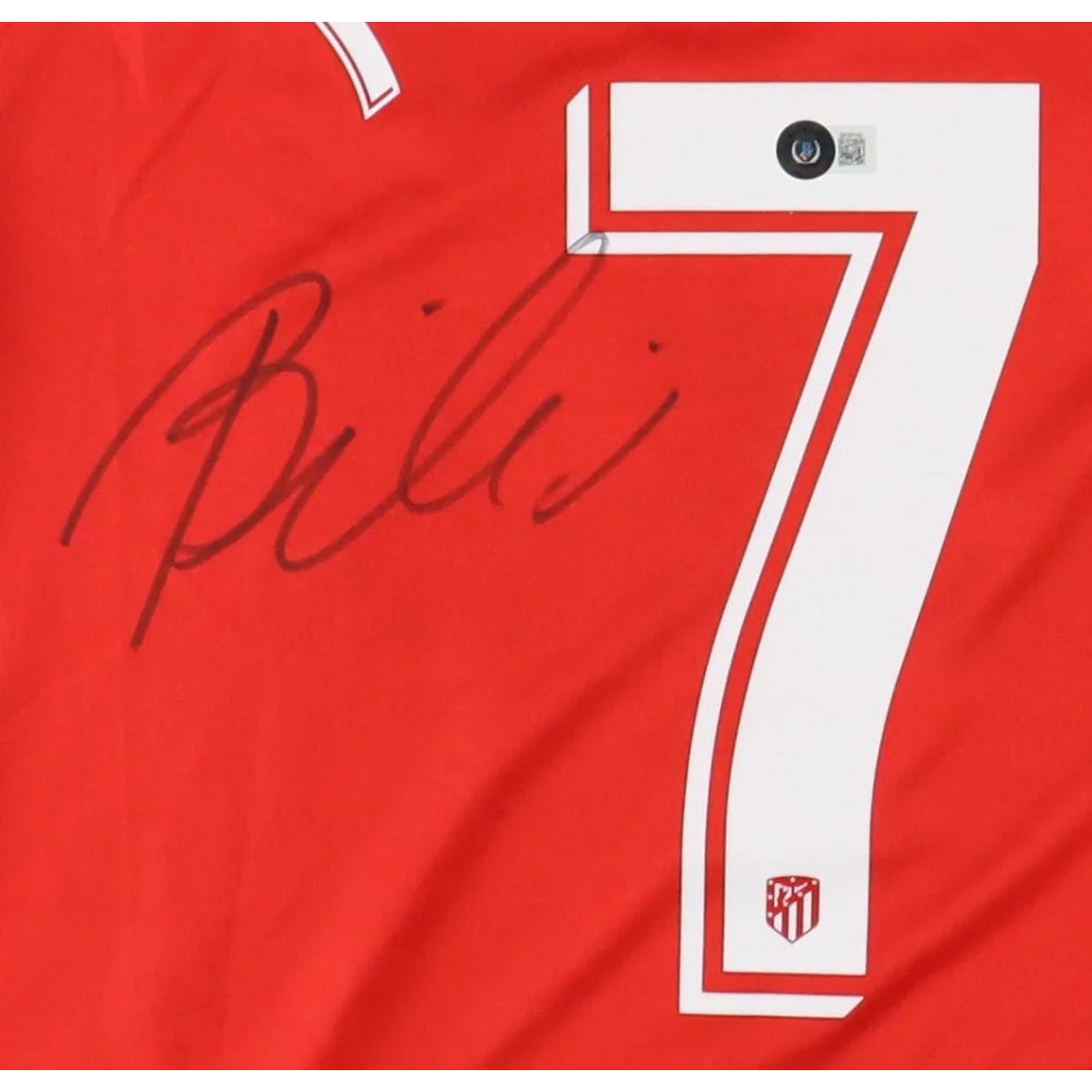Red Joao Felix signed club jersey with white number 7 and signature collectible