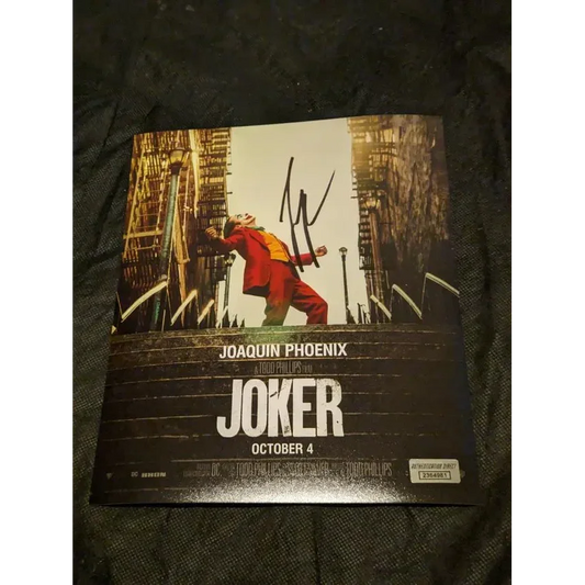 Autographed 8x10 movie photo of Joaquin Phoenix Joker poster for collectors