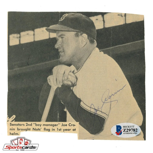 Joe Cronin 1925 magazine photo baseball collectible card with bat