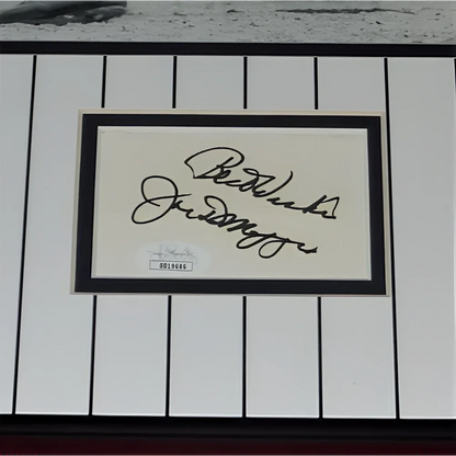 Joe DiMaggio autographed deluxe framed 11x14 Yankees photo with JSA letter
