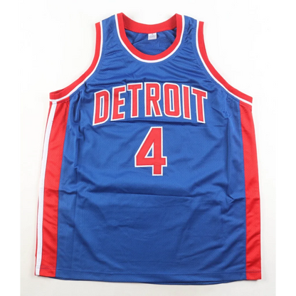 Joe Dumars signed Detroit Pistons jersey #4 back XL JSA COA