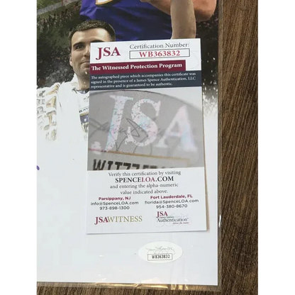 Joe Flacco 11x14 autographed photo with JSA certification sticker for collectors