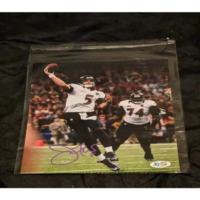 Joe Flacco autographed 8x10 photo in clear plastic sleeve for sports collectors
