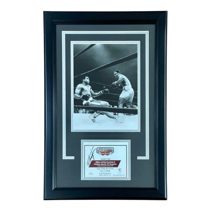 Joe Frazier autographed boxing photo in Signature Series frame with JSA