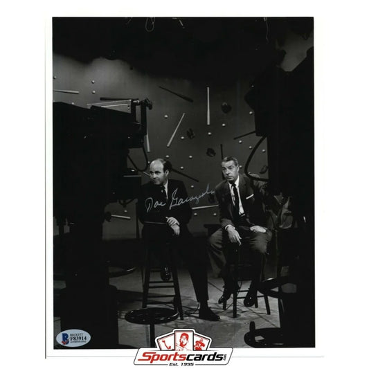 Joe Garagiola signed 8x10 black and white photo of two men at piano