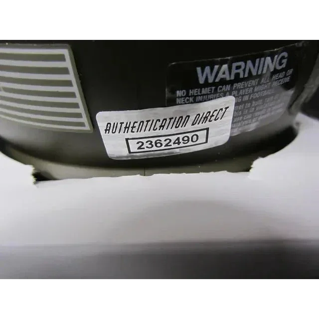 Dark green joe green signed HOF mini helmet with authentication sticker display