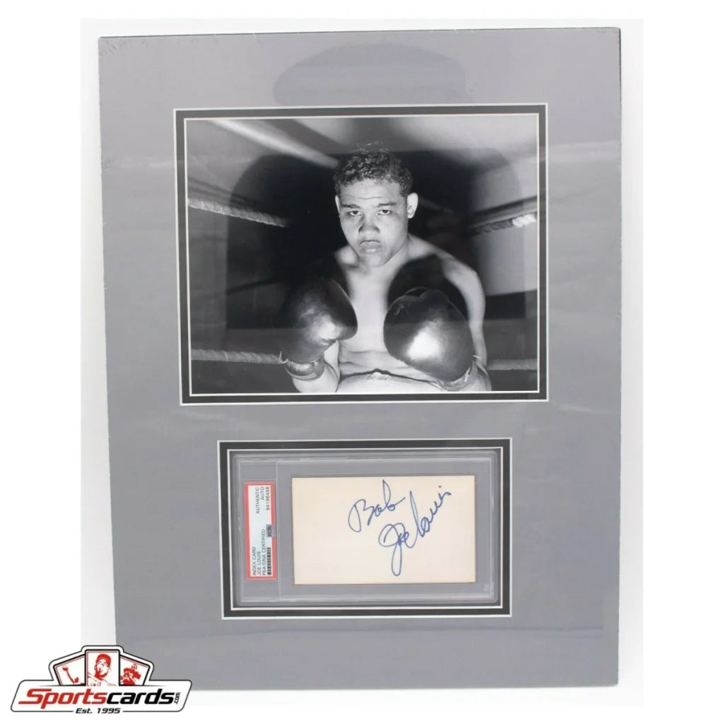Vintage Joe Louis PSA DNA signed boxing glove display