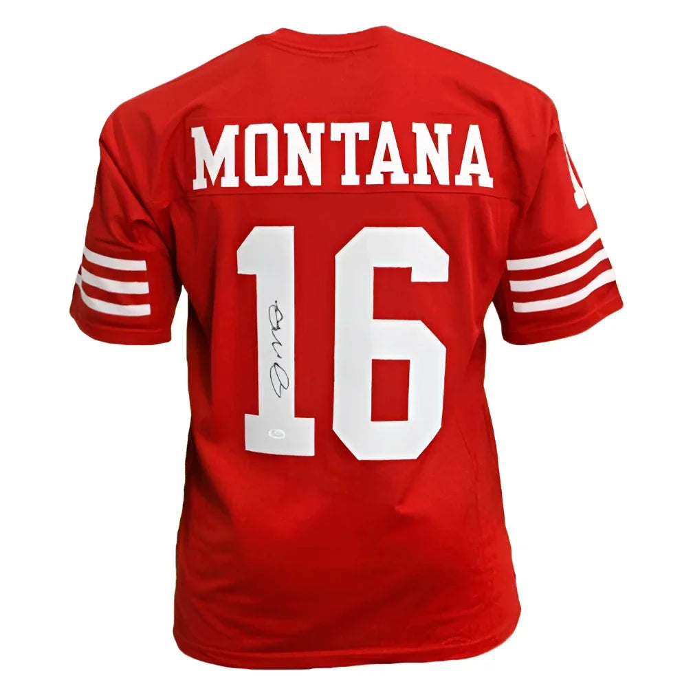 Joe Montana autographed San Francisco 49ers red jersey number 16