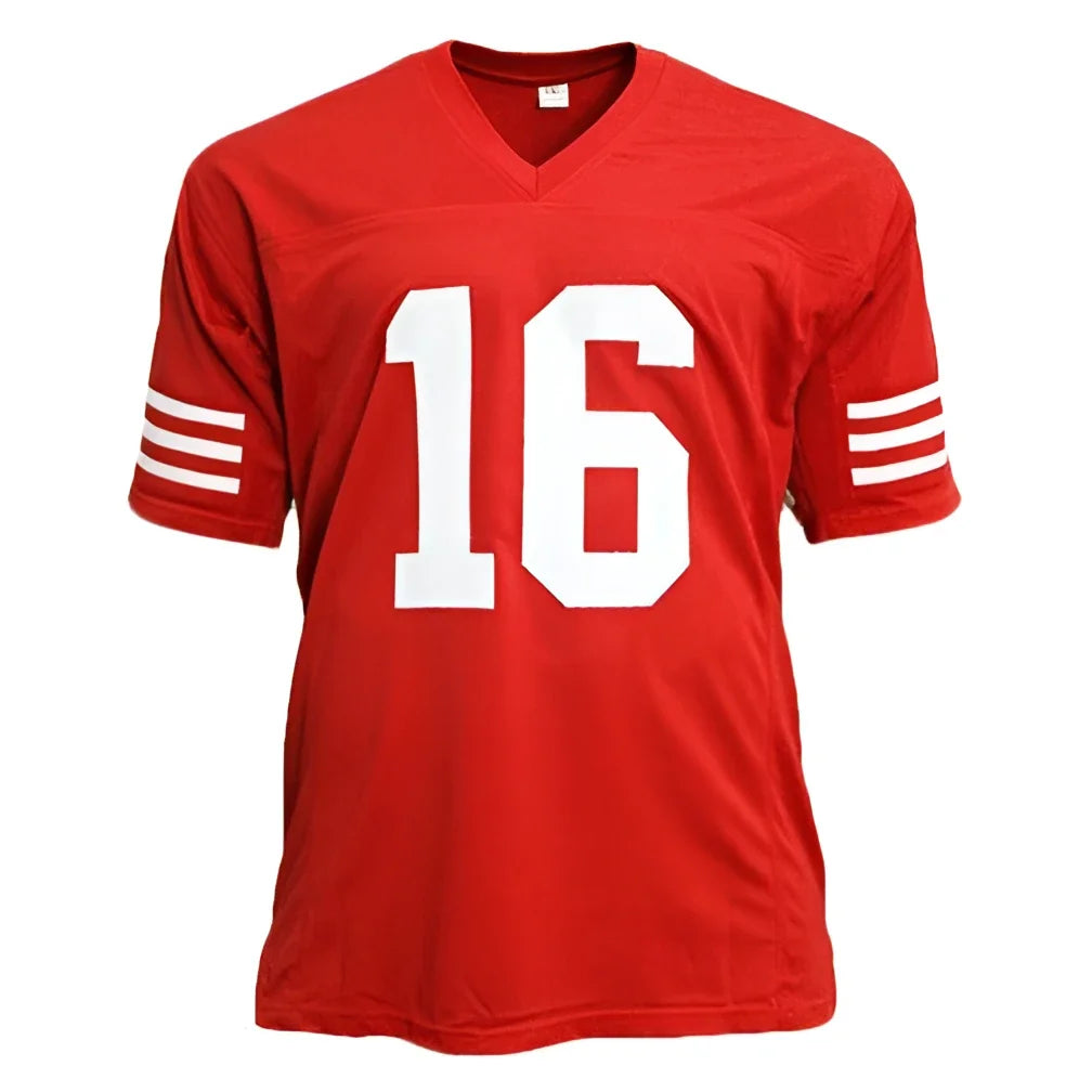 Joe Montana autographed San Francisco 49ers red jersey with white number 16