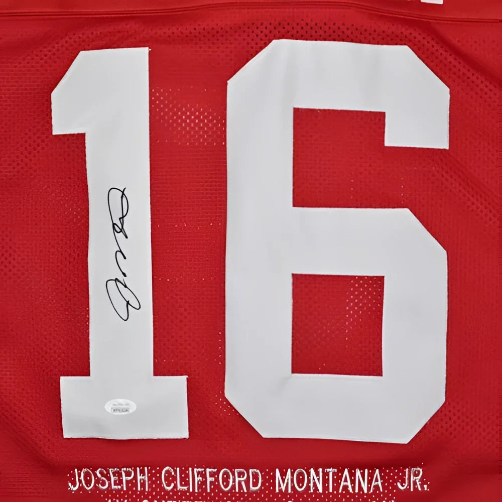 Joe Montana autographed San Francisco red #16 custom jersey from private signing