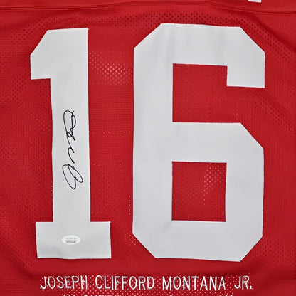 Joe Montana autographed San Francisco red #16 custom jersey from private signing