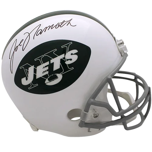 Joe Namath autographed New York Jets deluxe full-size replica helmet