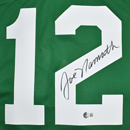 Joe Namath autographed green New York Jets #12 jersey back
