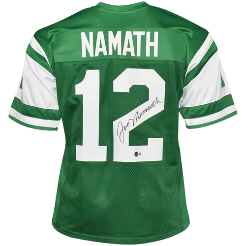 Joe Namath autographed New York Jets green #12 jersey back