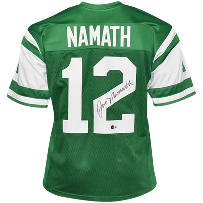 Joe Namath autographed New York Jets green #12 jersey back