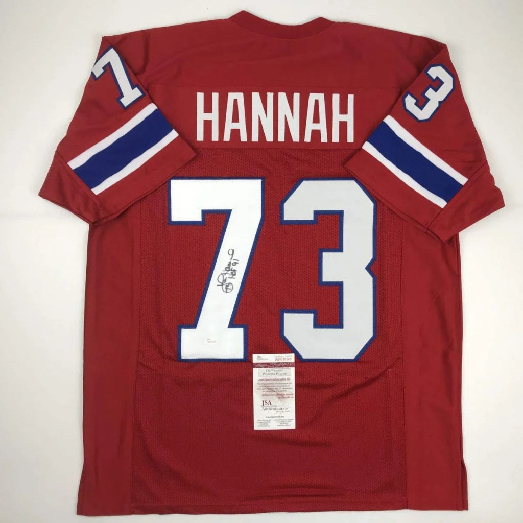 Joe Namath signed custom jersey in red with white blue accents, NFL collectible