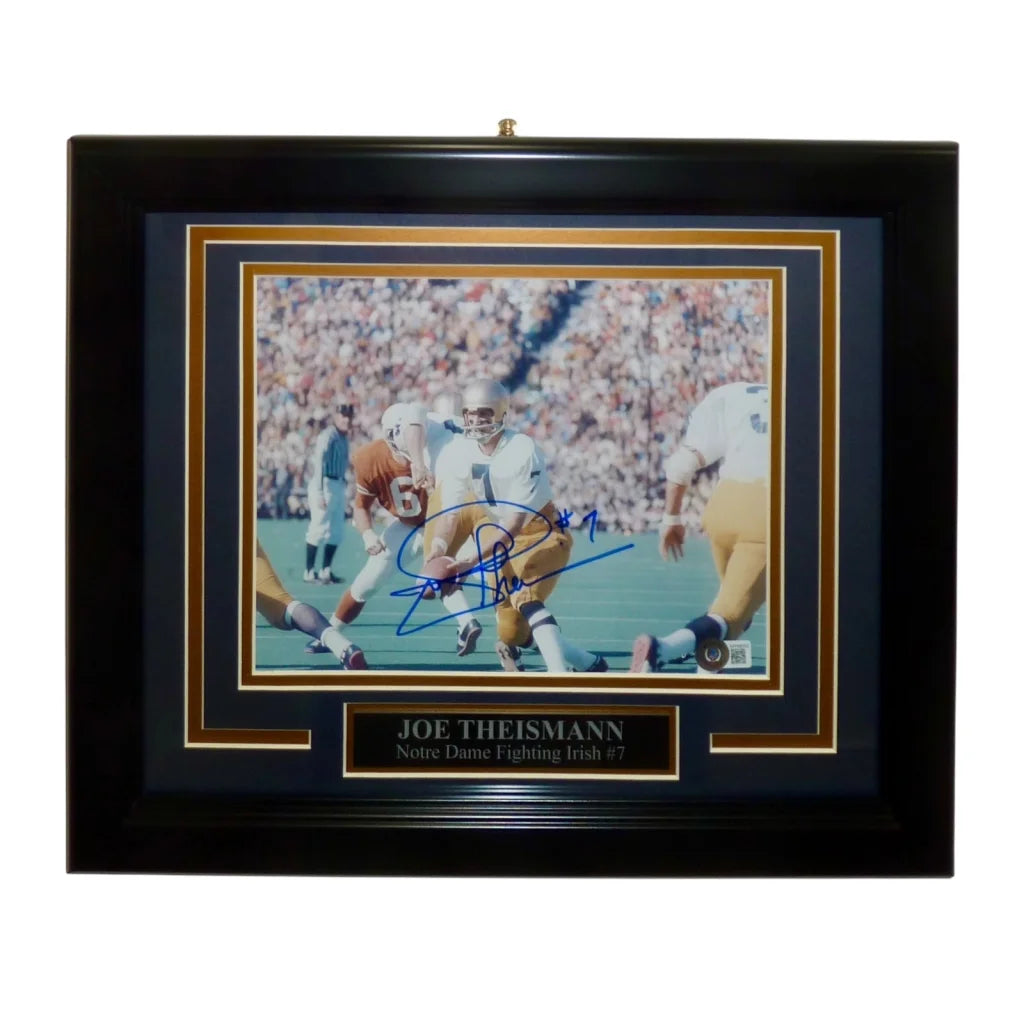Joe Theismann autographed Notre Dame Fighting Irish framed photo