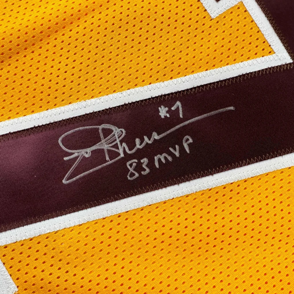 Autographed custom jersey from a pro sports league featuring Joe Theismann