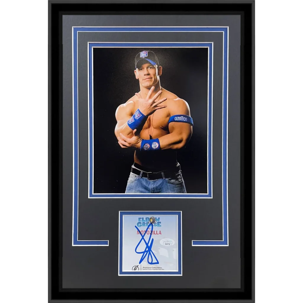 John Cena autographed WWE wrestling framed display with JSA