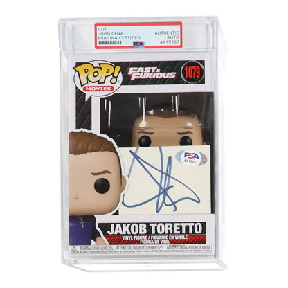 John Cena signed cut Jakob Toretto Funko Pop collectible autographed by Cena PSA graded