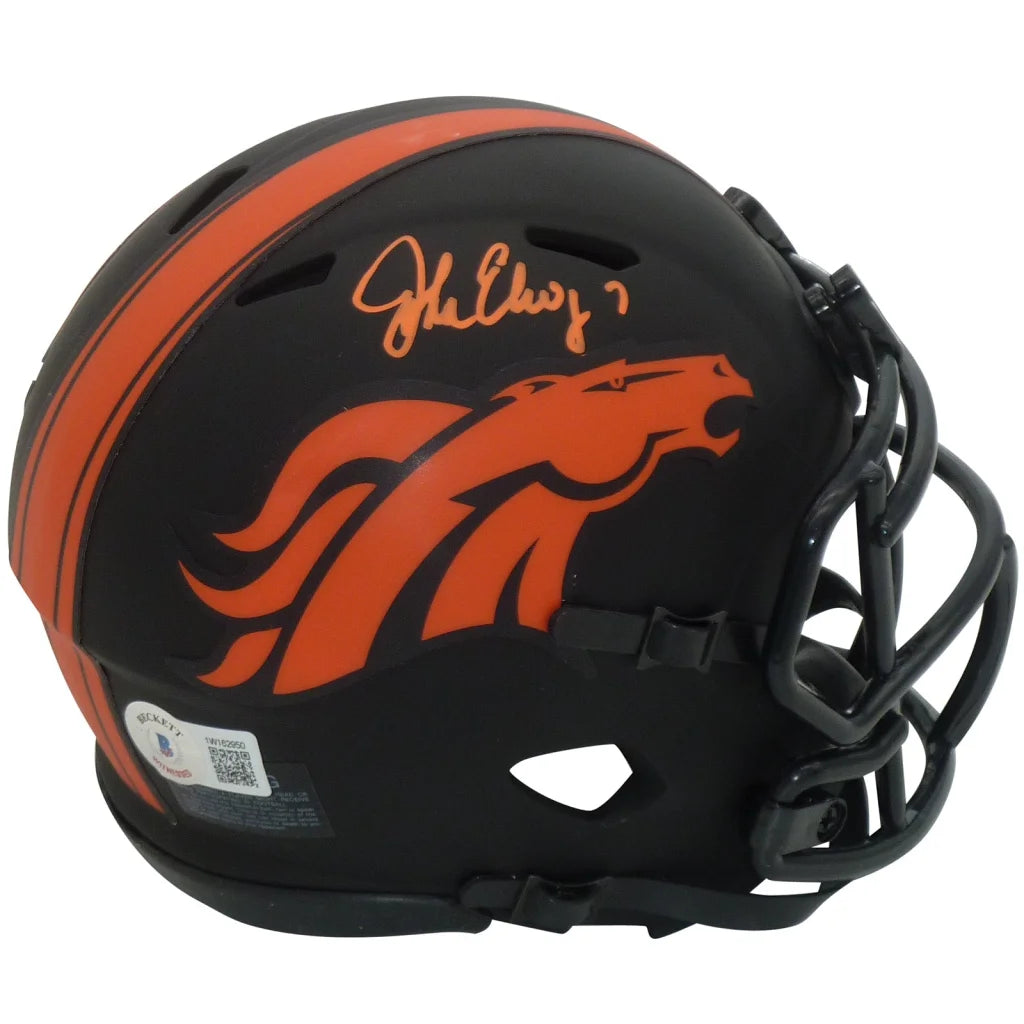 John Elway autographed Denver Broncos eclipse alternate mini helmet