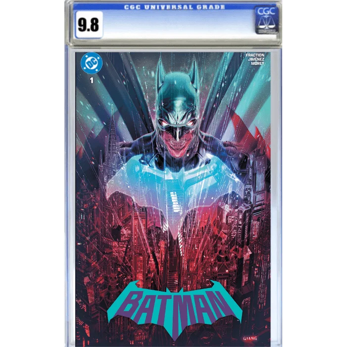 A graded John Giang variant Batman #1 comic in a protective slab