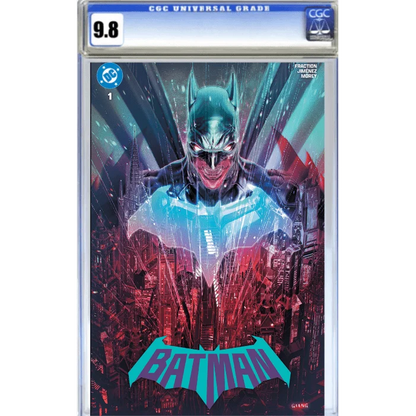A graded John Giang variant Batman #1 comic in a protective slab