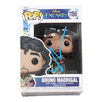 John Leguizamo signed Bruno Madrigal Funko Pop Disney collectible with blue signature on window