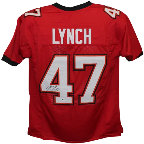 John Lynch autographed red Tampa Bay Buccaneers #47 jersey