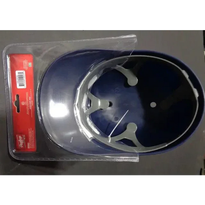 Navy blue Boston Red Sox batting helmet with faceguard, signed by John Schreiber Boston