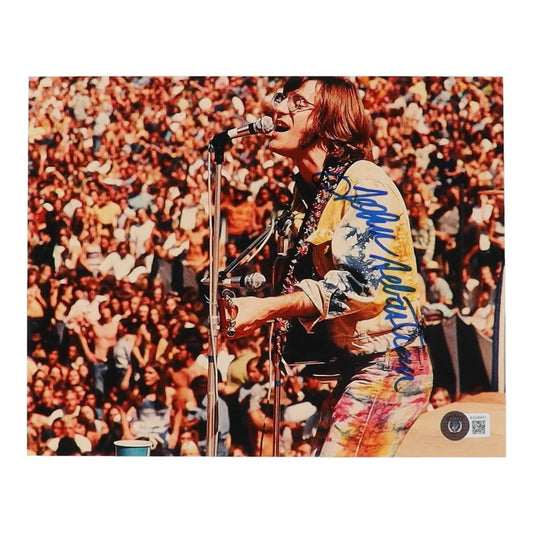 Signed John Sebastian photo of him performing live for Sebastian signed 8x10 collectible