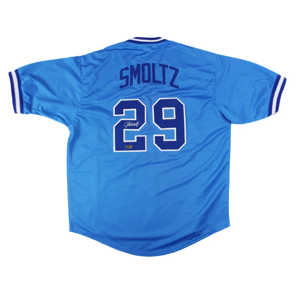 John Smoltz autographed Atlanta powder blue #29 custom jersey back