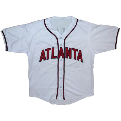 John Smoltz autographed Atlanta white #29 custom jersey with red lettering
