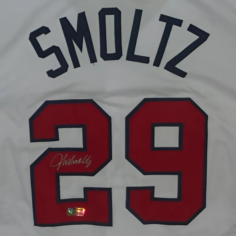John Smoltz autographed Atlanta white jersey with Smoltz 29