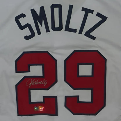John Smoltz autographed Atlanta white jersey with Smoltz 29