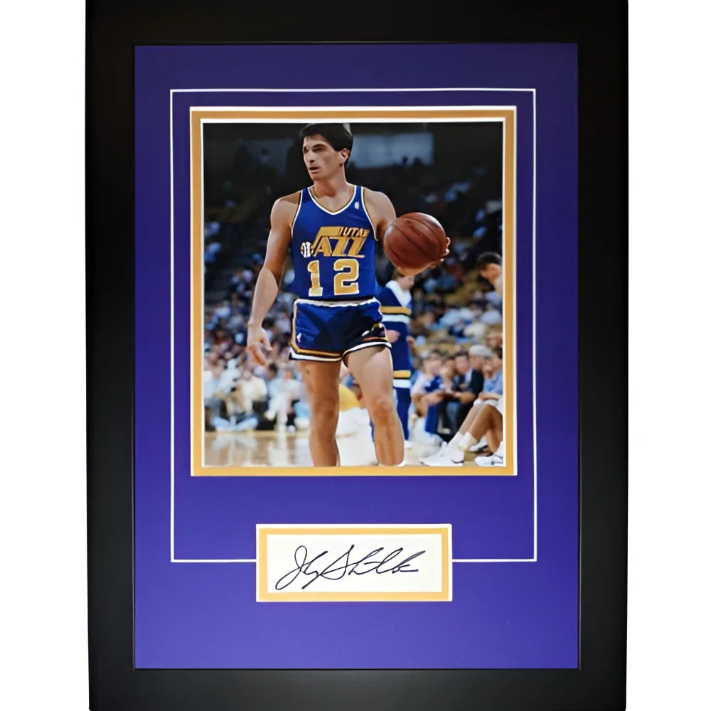 John Stockton autographed Utah Jazz signature series frame with JSA