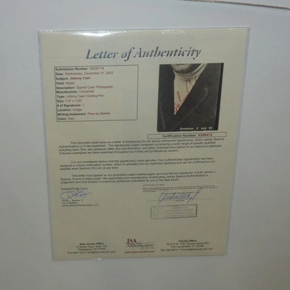Johnny Cash signed music poster deluxe framed with JSA authenticity
