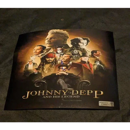 Johnny Depp autographed 8x10 movie poster featuring his iconic film roles