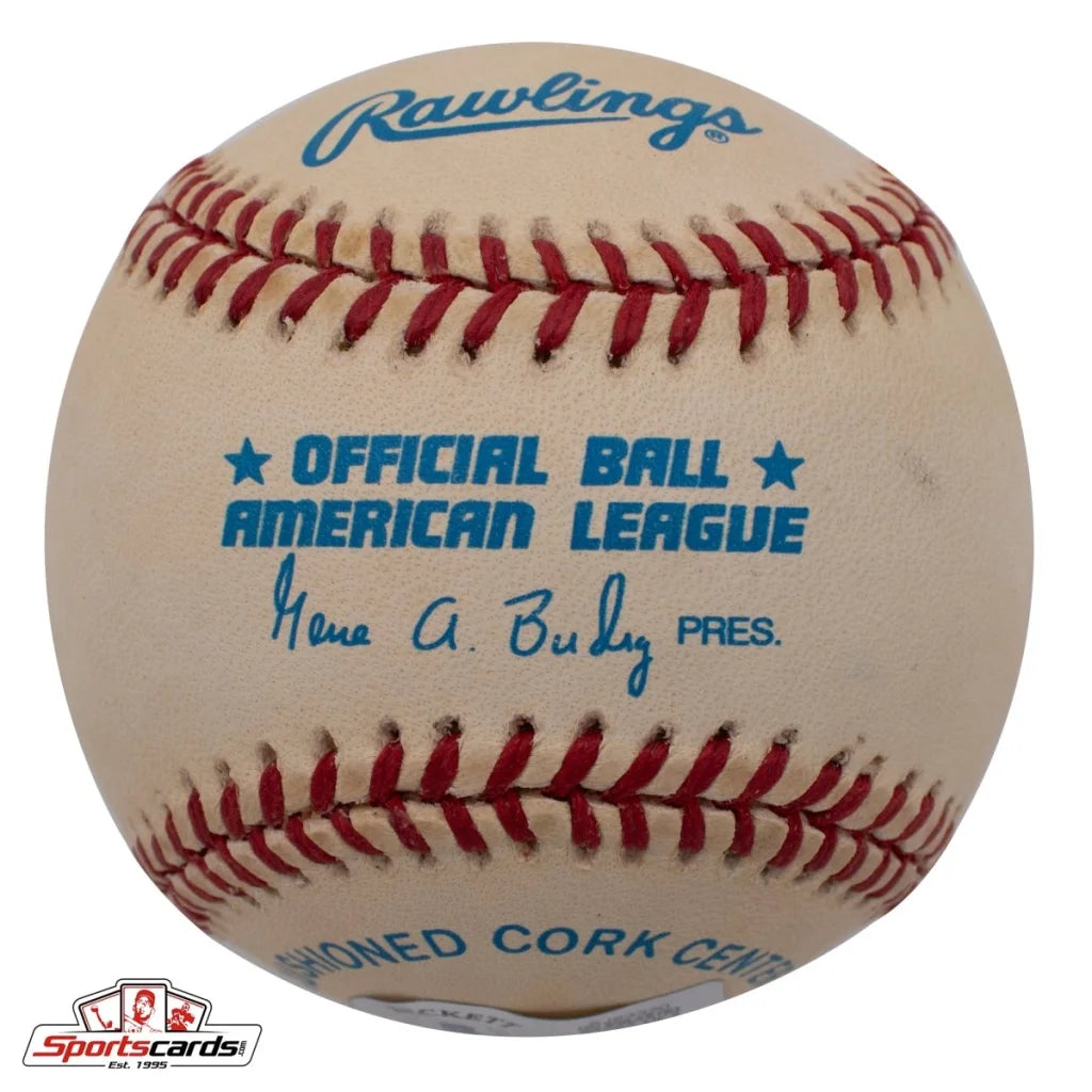 Johnny Kucks signed baseball with red stitching, cork center, Beckett BAS